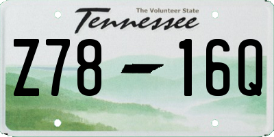 TN license plate Z7816Q