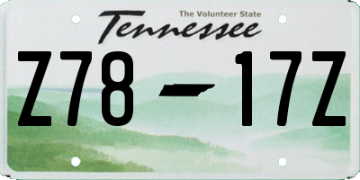 TN license plate Z7817Z