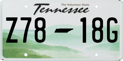 TN license plate Z7818G