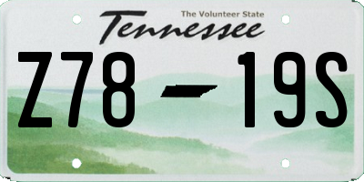 TN license plate Z7819S