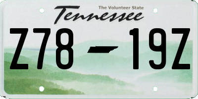 TN license plate Z7819Z