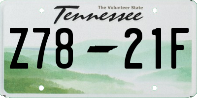 TN license plate Z7821F