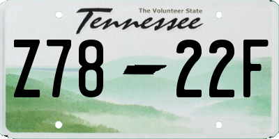 TN license plate Z7822F