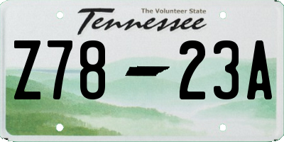 TN license plate Z7823A