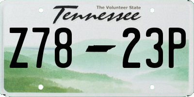TN license plate Z7823P