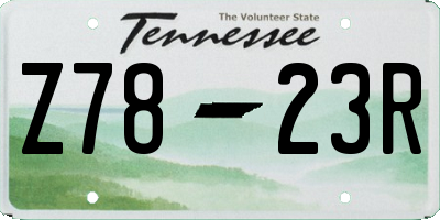TN license plate Z7823R