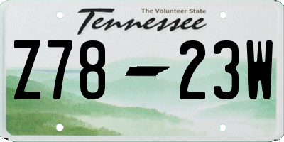 TN license plate Z7823W