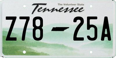 TN license plate Z7825A