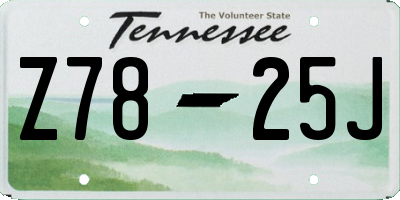 TN license plate Z7825J