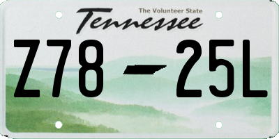 TN license plate Z7825L