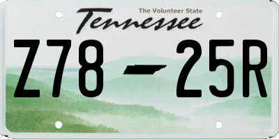 TN license plate Z7825R