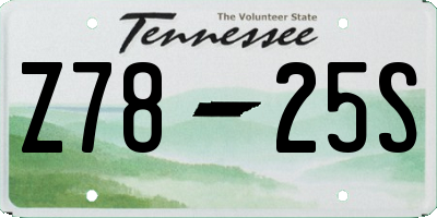 TN license plate Z7825S