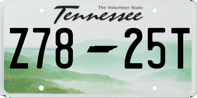 TN license plate Z7825T