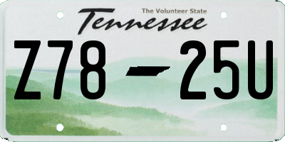 TN license plate Z7825U