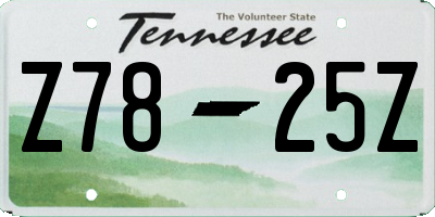 TN license plate Z7825Z