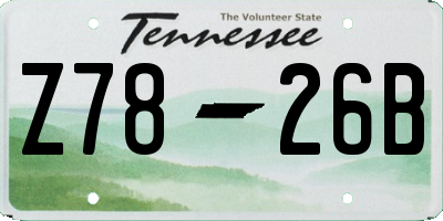 TN license plate Z7826B