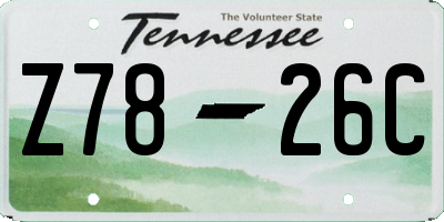 TN license plate Z7826C