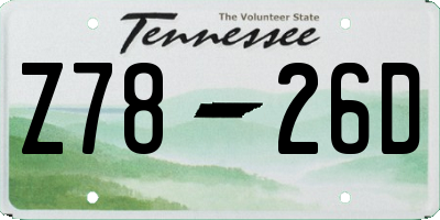 TN license plate Z7826D