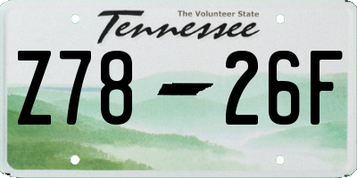TN license plate Z7826F