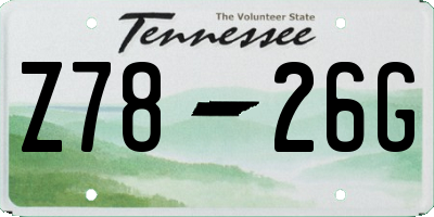 TN license plate Z7826G