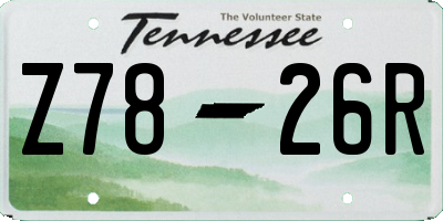 TN license plate Z7826R
