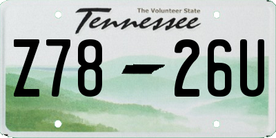 TN license plate Z7826U