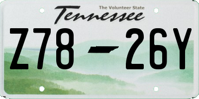 TN license plate Z7826Y
