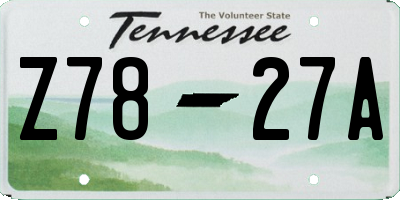 TN license plate Z7827A