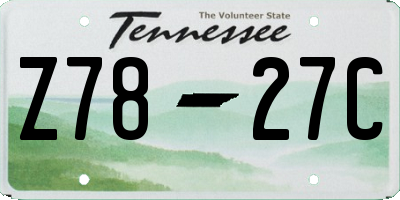 TN license plate Z7827C