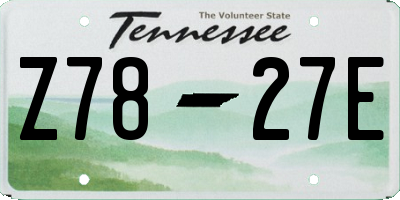 TN license plate Z7827E