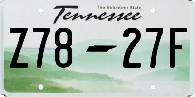 TN license plate Z7827F
