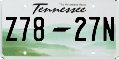 TN license plate Z7827N