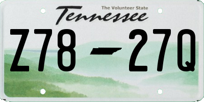 TN license plate Z7827Q