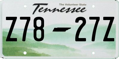 TN license plate Z7827Z