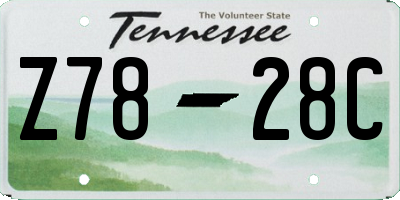 TN license plate Z7828C