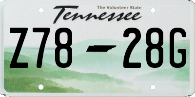 TN license plate Z7828G