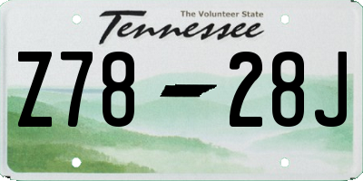 TN license plate Z7828J