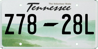 TN license plate Z7828L