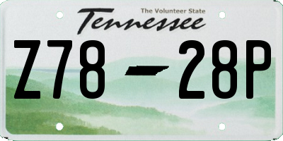 TN license plate Z7828P