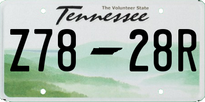 TN license plate Z7828R