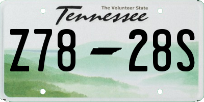 TN license plate Z7828S