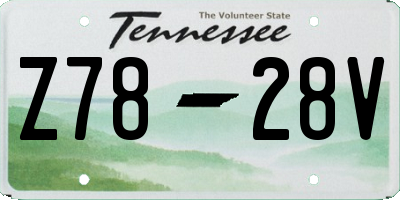 TN license plate Z7828V
