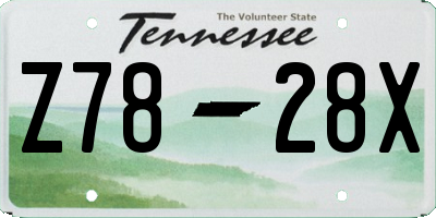 TN license plate Z7828X