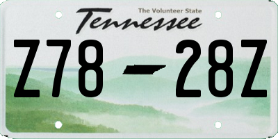 TN license plate Z7828Z