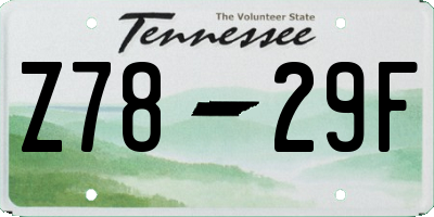 TN license plate Z7829F