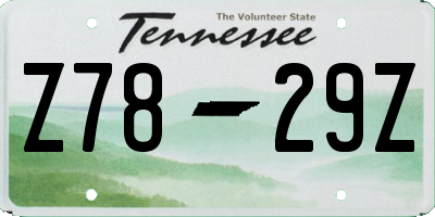 TN license plate Z7829Z