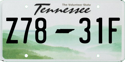 TN license plate Z7831F