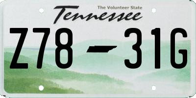 TN license plate Z7831G
