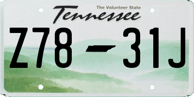 TN license plate Z7831J