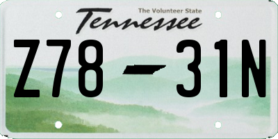 TN license plate Z7831N